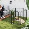 PawHut Dog Pen, 6 Panel Puppy Pen, Steel Dog Playpen, for Large Breeds, 100cm Tall, Black