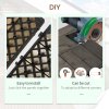 Outsunny 27 Pcs Wooden Interlocking Decking Tiles, Outdoor Flooring Tiles for Patio, Balcony, Terrace, Hot Tub, 30 x 30 cm per Piece, 2.5m² per Pack, Charcoal Grey