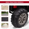 HOMCOM 2 Seater Kids Ride On Car with Electric Bucket, 12V Battery Powered Electric UTV with Shovel, Parental Remote, 4 Spring Suspension Wheels, Working Horn, Music - Red