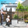 Outsunny 4.3 x  6.2 ft Garden Shed, Galvanised Metal Shed, Easy to Assemble, with Lockable Door, Gloves and 2 Vents Outdoor Tool Storage, Oak