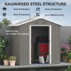 Outsunny 6.5ft x 3.5ft Garden Storage Shed, Large Metal Shed for Outdoor Storage with Double Sliding Doors and 4 Vents, Grey