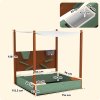 AIYAPLAY Wooden Kids Sandpit Outdoor Sandbox with Canopy with 2 Storage Bins, Funnel, Liner, Chutes, Bucket with Tap for 3-6 Years, 116 x 112.5 x 128 cm, Green