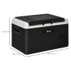 Outsunny 30L Car Refrigerator, Portable Compressor Car Fridge Freezer, Electric Cooler Box with 12/24V DC and 110-240V AC for Camping, Driving, Picnic, Down to -20°C, Grey and Black