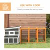 PawHut Wooden Chicken Run Hen Coop House Combinable Design Outdoor Use with Perches, for 1-3 Chickens, Ducks, 140 x 84 x 80cm