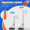HOMCOM Kids Basketball Hoop and Stand Portable Basketball Stand Set w/ Ball Pump Netting Backboard Adjustable Height from 126 cm to 158 cm