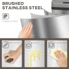 HOMCOM 48L Sensor Bin, Stainless Steel Kitchen Bin with Automatic Soft Close Lid and Fingerprint-Proof for Recycling and Waste, Silver Tone