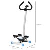 HOMCOM Twister Stepper, Step Machine, Aerobic Exercise Workout Machine w/ Adjustable Resistance, LCD Screen and Handlebars - Blue