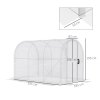 Outsunny 3 x 2 x 2m Polytunnel Greenhouse with 2 Hinged Door, Walk-in Grow House Tent with PE Cover and Galvanised Steel Frame, Clear