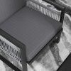 Outsunny 4 Pieces Aluminium Garden Furniture Set with Cushions, Patio Furniture Set with Slatted Aluminium Top Coffee Table, Sofa Set with Rope Decoration Weave Armchairs, Black