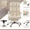 Vinsetto Massage Office Chair, Ergonomic Desk Chair, Comfy Work Study Chair with Heat, Padded Seat, 135° Reclining Back and Footrest for Home Office, Beige