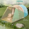 Outsunny 2 Room Camping Tent for 3 Man, 3000mm Waterproof Family Tent with Sewn-in Groundsheet, Portable with Carry Bag, for Fishing Hiking Festival, Green