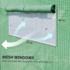 Outsunny 4 x 3 x 2m Polytunnel Greenhouse with 3 Roll-up Doors and Mesh Windows, Walk-in Garden Tunnel Warm House Tent with UV-resistant PE Cover and Galvanised Steel Frame, Green