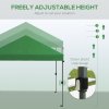 Outsunny 3 x 3(m) Pop Up Gazebo, 1 Person Easy up Marquee Party Tent with 1-Button Push, Adjustable Straight Legs, Wheeled Bag, Stakes, Ropes, Sandbags, Instant Shelter, Green