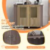 PawHut Dog Crate Furniture End Table, Pet Kennel for Medium Large Dogs with Magnetic Door Indoor Animal Cage, Purple, 95 x 55 x 75 cm