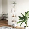 HOMCOM Coat Rack with Storage, Freestanding Coat Stand with 8 Hooks and 3-Tier Shelf, Clothes Rack for Bedroom, Entryway