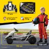 HOMCOM 24V Electric Go Kart for Kids, Drifting Ride-On Racing Go Kart with Slow Start, Music, Horn Honking and Safety Belt, for 8-12 Years Old, White