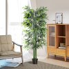 Outsunny 6ft Artificial Bamboo Tree Plant Greenery in A Pot for Home Office Planter 1.8M