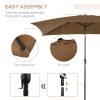 Outsunny 3x2m Garden Parasol Umbrella with Tilt and Crank, Outdoor Sun Shade Canopy with Aluminium Frame and Steel Ribs, Rectangular, Brown