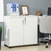 Vinsetto Filing Cabinet with Locking Doors & Shelves, 2-Tier Lockable Storage Cabinet with 2 Keys for Home Office, 80W x 40D x 80H cm, White
