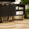 HOMCOM Marble Effect TV Unit, TV Stand Cabinet for up to 70
