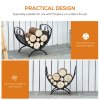 Outsunny Metal Arced Firewood Log Holder Indoor Outdoor Folding Firewood Rack Fireplace Wood Storage Shelf w/ Leaf Pattern Design, Black, 43.5W x 36.5D x 41H cm