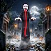 Outsunny 10 FT Halloween Inflatable Skeleton, Scary Halloween Decoration, Inflatable Giant Long Tongue Skeleton Blow Up Decoration with Built-in LED Lights for Yard Garden Indoor Outdoor Decor
