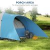 Outsunny 5-6 Man Camping Tent, 3000mm Waterproof Family Tent with Porch and Sewn in Groundsheet, Portable with Bag, for Fishing Hiking Festival, Blue