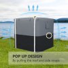 Outsunny Pop Up Gazebo with Sides, 2m x 2m Easy 1 Person Setup Party Tent with Carry Bag, Stakes, Ropes, Folding Multifunctional Instant Shelter, Black and Grey