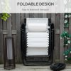 Outsunny Foldable Reclining Garden Chair with Headrest, Zero Gravity Deck Sun Lounger Seat Chair with Footrest, Armrest, Cup Holder & Canopy Shade, White