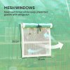 Outsunny 4 x 3(m) Walk-in Polytunnel Greenhouse with Upgraded Structure, 2 Hinged Doors, 8 Mesh Windows, Tunnel Warm House Tent with UV-resistant PE Cover, Green