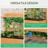 Outsunny Wooden Planter Boxes, Raised Garden Bed Elevated Planter with 2 Shelves for Flower Herb Vegetable Outdoor/Indoor, 105x40x135cm