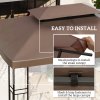 Outsunny 3x4m Gazebo Replacement Roof Canopy 2 Tier Top UV Cover Garden Patio Outdoor Sun Awning Shelters, Brown  (TOP COVER ONLY)