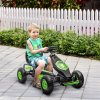 HOMCOM Children Pedal Go Kart, Raving Go Kart with Adjustable Seat, Inflatable Tyres, Shock Aborb, Handbrake, for Ages 5-12 Years - Green