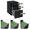 Vinsetto 3-Drawer Mobile Filing Cabinet, Steel Lockable File Cabinet for A4, Legal, Letter, Compact Under Desk Storage Unit with Pre-Assembled Body Except Wheels for Home Office, 39 x 48 x 59cm, Black