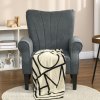 HOMCOM Armchair, Upholstered Modern Accent Chair with High Back, Rolled Arms and Wood Legs, Soft Thick Padded Living Room Chair