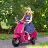 AIYAPLAY Vespa Licensed 12V Kids Electric Motorbike, Kids Ride on Motorcycle with Music, Headlight, MP3, FM Radio, Two Training Wheels, for 3-6 Years - Pink