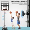 SPORTNOW Height Adjustable Basketball Hoop and Stand w/ Plastic Backboard and Weighted Base, Portable on Wheels, 2.6-3.1m, Black