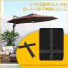 Outsunny 90kg Cantilever Parasol Base with Wheels, Heavy Duty HDPE Plastic Umbrella Stand Weights for Cantilever Banana Parasol with Handle, 70kg Water and 90kg Sand Filled, Black
