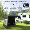 Outsunny 2.4 x 2.4m Pop Up Gazebo Canopy Tent with 2 Sidewalls and Carry Bag, Height Adjustable, UV50+ Party Tent Event Shelter for Garden, Patio, Black