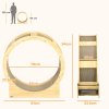 PawHut Cat Wheel for Indoor Cats, Cat Treadmill with Brake, Scratching Pads, Cat Exercise Wheel for Health - Oak Tone