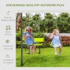 Outsunny Garden Swing Set, Kids Swing with Double Swings, Glider, Swing Seats, for Outdoor, Playground, for Ages 3-8 Years - Green