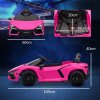 AIYAPLAY Lamborghini Revuelto Licensed Electric Car for Kids with Butterfly Doors, 12V Kids Electric Ride On with Suspension, Remote Control, LED Lights, Horn, USB, MP3 for 3-5 Years, Pink