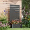 Outsunny Garden Planter with Trellis for Climbing Plants, Vines, Flowers, Freestanding Raised Bed for Garden, Outdoor, Patio, Planter Box with Drainage Gap, 72x38x150cm, Black