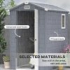 Outsunny 4 x 6ft Plastic Garden Storage Shed with Ventilation Slots and Lockable Door, Polypropylene Outdoor Storage Tool House with Foundation Kit, Grey