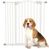 PawHut Pressure Fit Dog Stair Gate No Drilling Safety Gate Auto Close for Doorways, Hallways, 74-94cm Adjustable, 94cm Tall, White