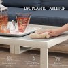 Outsunny 4 Piece L Shaped Garden Furniture Set with 5-Level Adjustable Lounger, 5 Seater Sectional Outdoor Sofa Set with 2 Loveseats, Corner Chair, DPC Coffee Table and Removable Thick Cushions, Grey