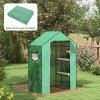 Outsunny Walk-in Greenhouse Cover Replacement with Roll-up Door and Mesh Windows, Reinforced PE Hot House Cover, COVER ONLY, 140 x 73 x 190cm, Green
