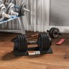 SPORTNOW 24KG Single Adjustable Dumbbell, 4-in-1 Weights with Storage Tray and Non-Slip Handle, Home Gym Fitness Equipment, Black