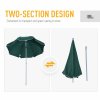 Outsunny 2.2m Beach Umbrella, Portable Parasol with Tilting Function, Outdoor Sunshade Shelter with 8 Ribs for Garden, Pool and Patio, Green