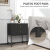 HOMCOM Bedside Table with 2 Drawers, Modern Bedside Cabinet with Storage and Metal Legs for Bedroom, Living Room, Black